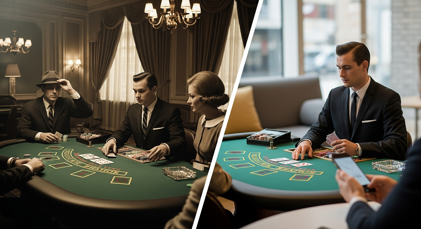 Evolución del blackjack desde casino clásico de Las Vegas hasta juego digital moderno