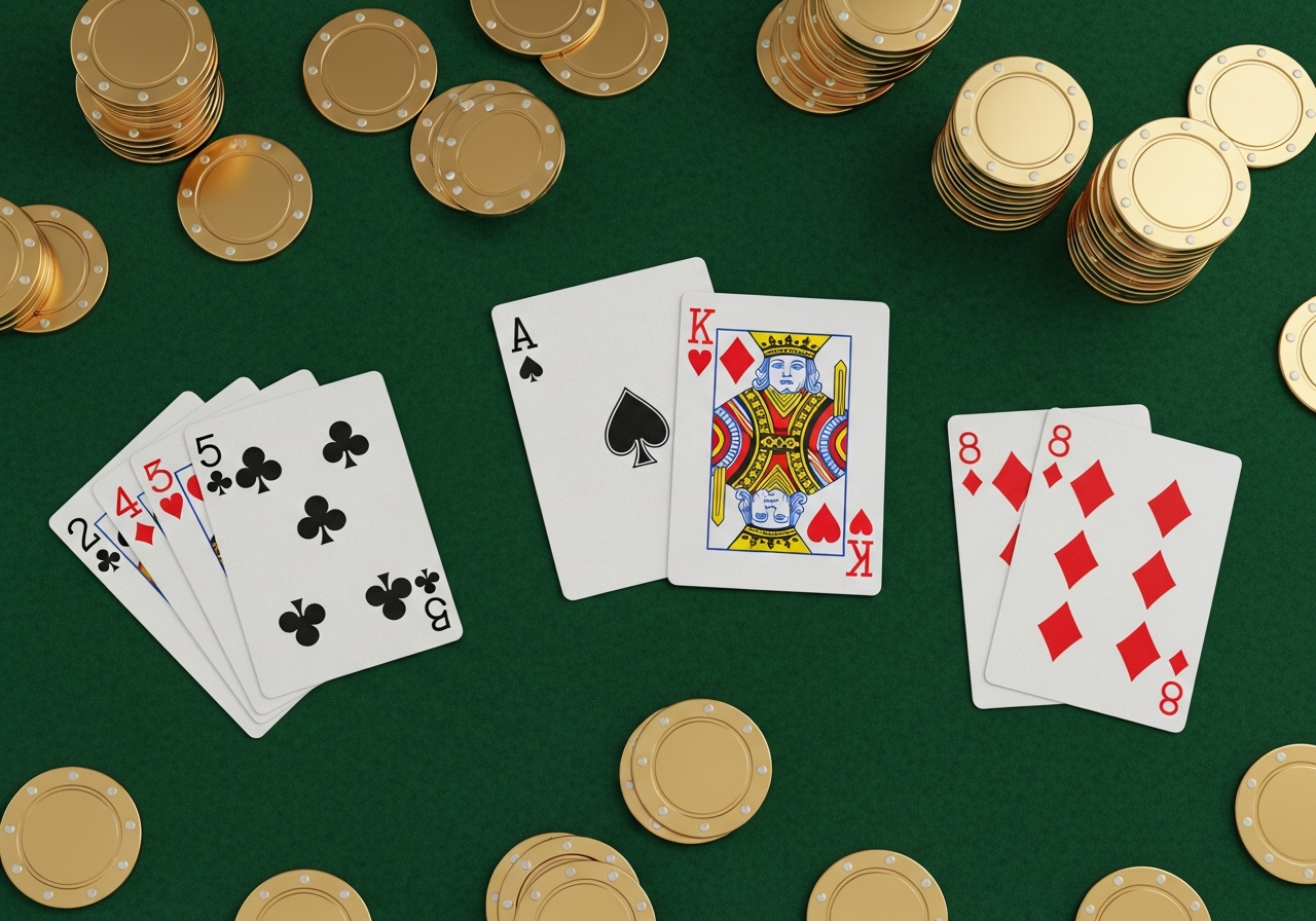 Diferentes combinaciones de cartas de blackjack para variantes Pontoon y Switch